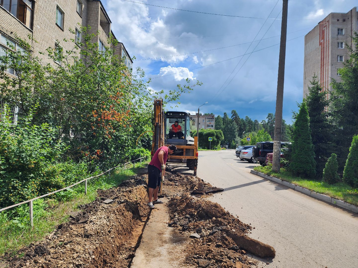 красноармейск, городской округ пушкинский, благоустройство дворов, замена асфальта во дворе,