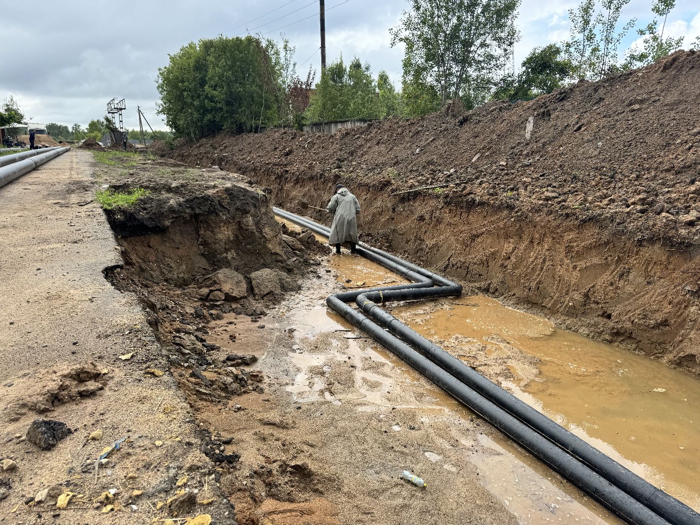 шаховская, теплотрасса, трубы, горячая вода,