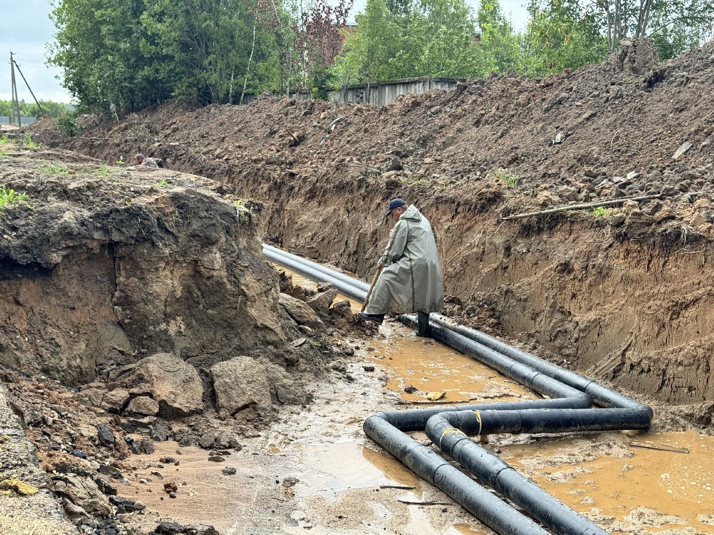 шаховская, теплотрасса, трубы, горячая вода,