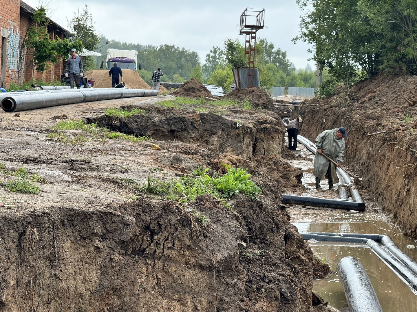 шаховская, теплотрасса, трубы, горячая вода,