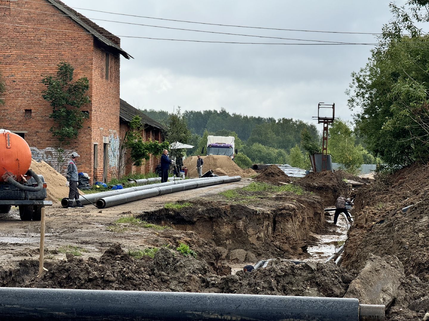 шаховская, теплотрасса, трубы, горячая вода,