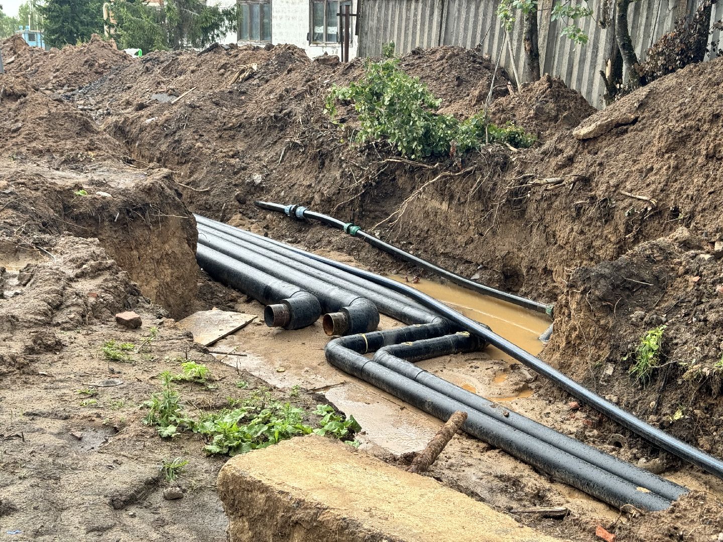 шаховская, теплотрасса, трубы, горячая вода,