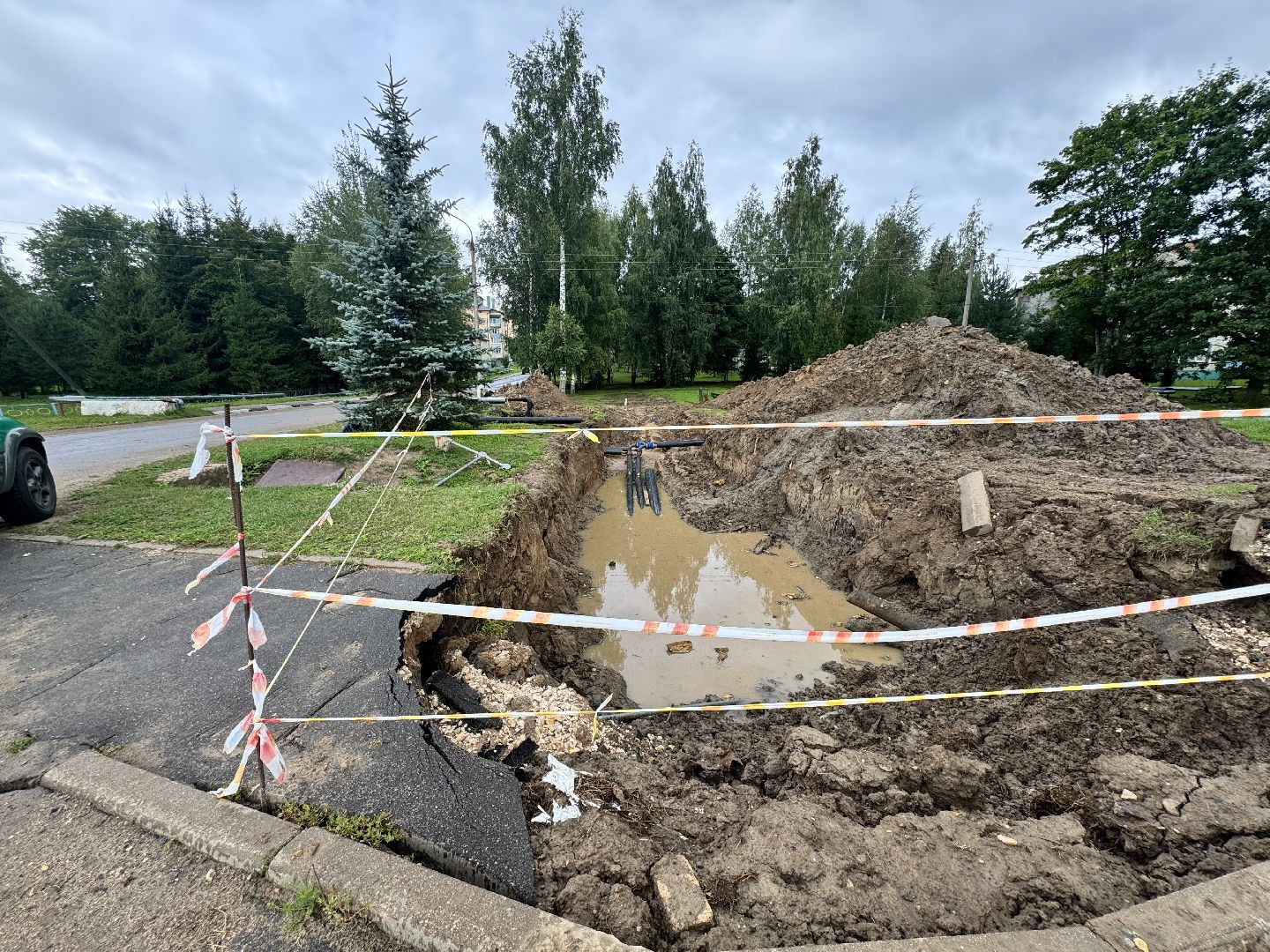 шаховская, теплотрасса, трубы, горячая вода,