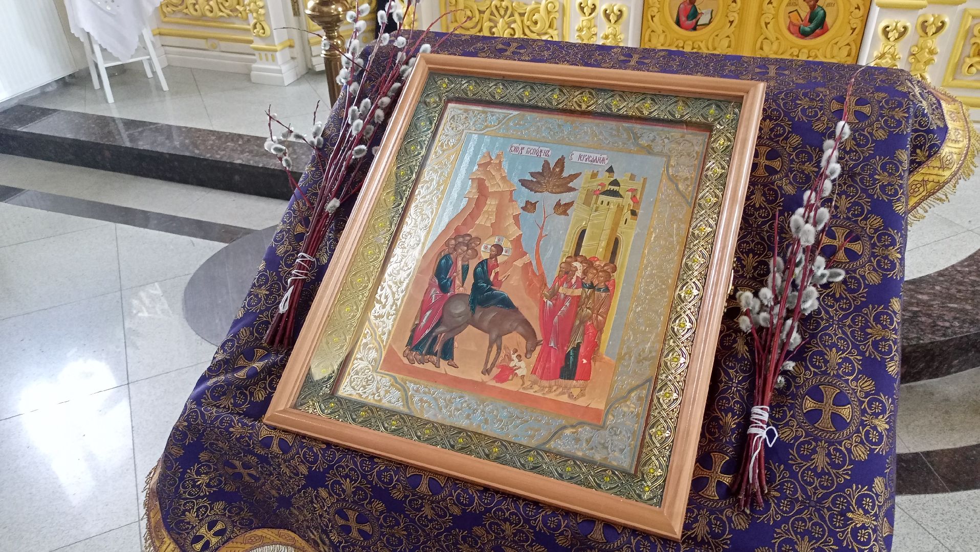 Верба, Вербное воскресение, Вход Господень в Иерусалим, Преображенская церковь, Руза