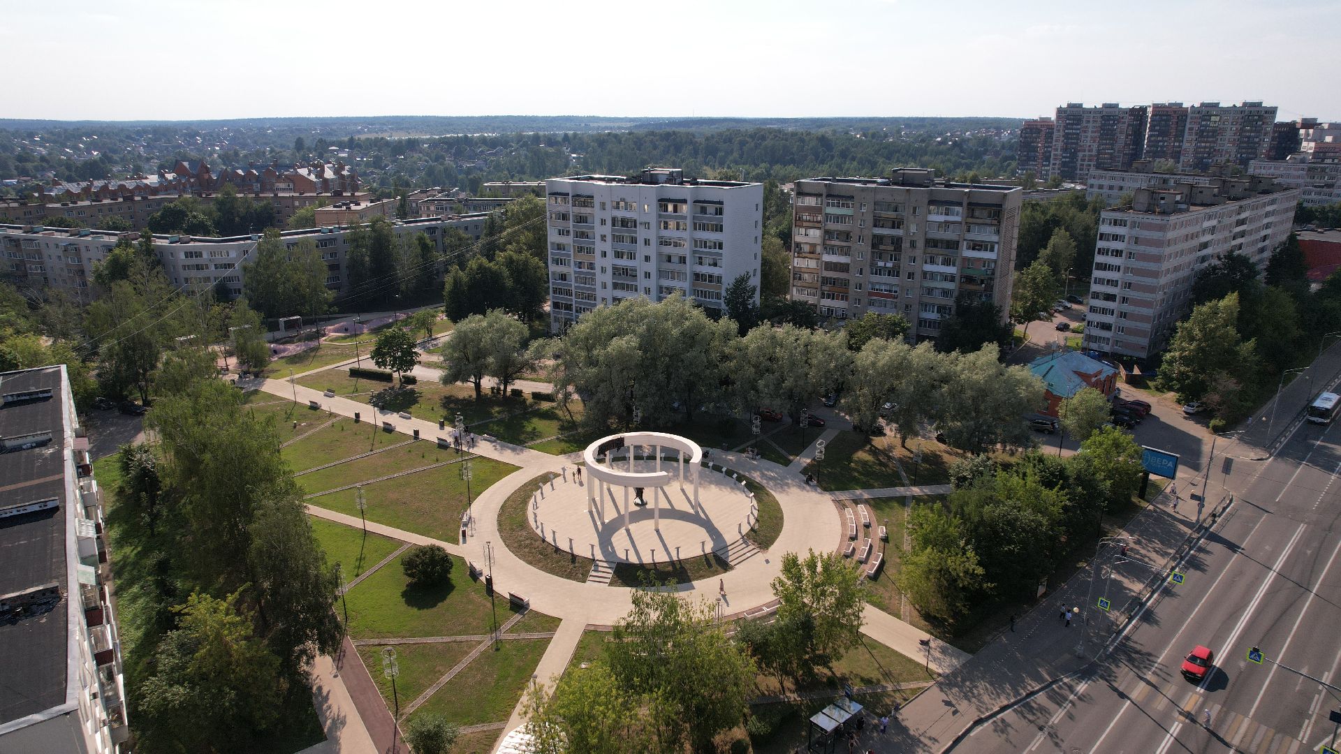 видео с коптера, сергиев посад, благоустройство,