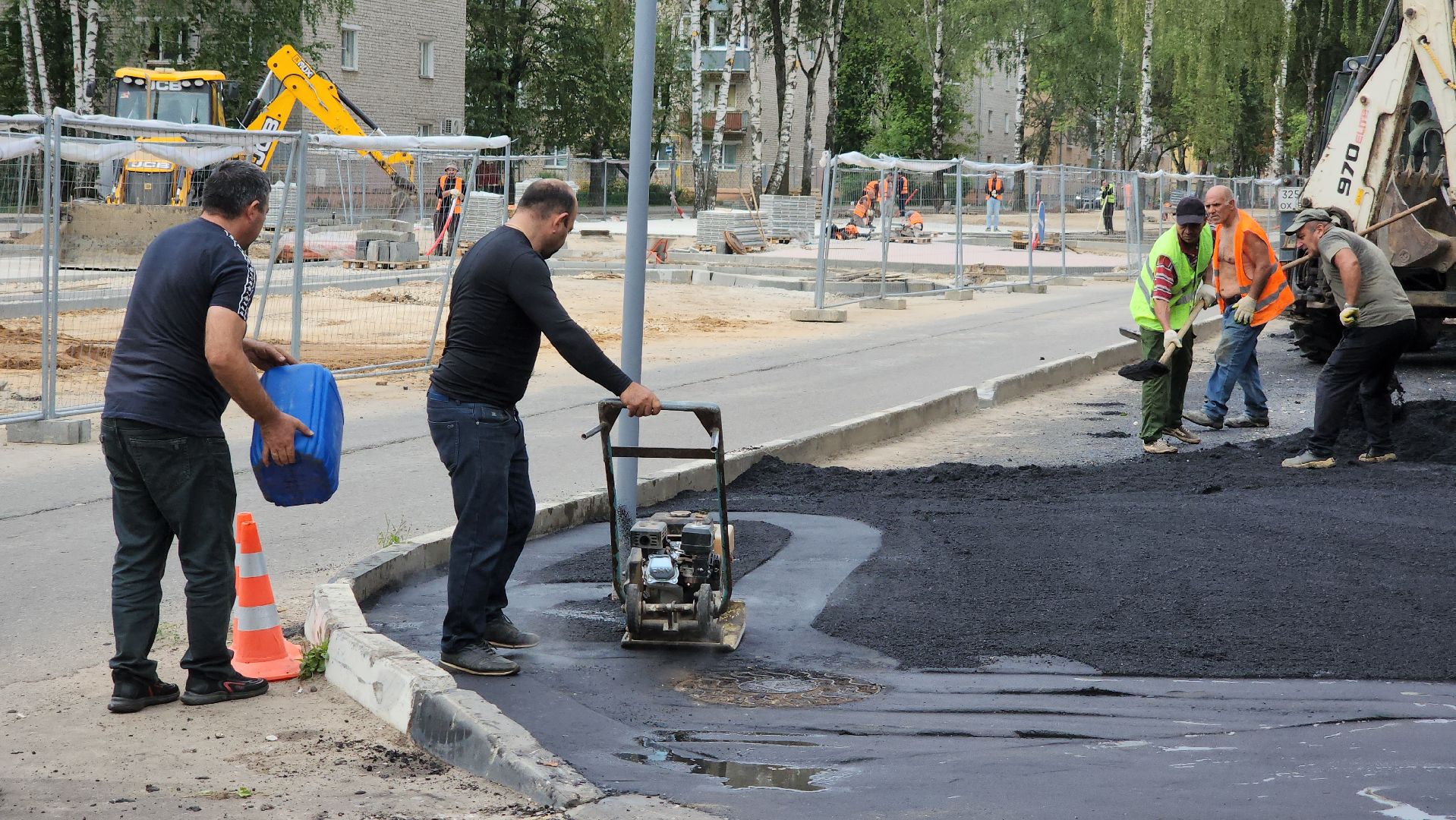 Дубна, Ремонт тротуара, Укладка асфальта, Дороги,