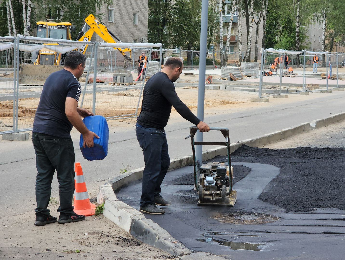 Дубна, Ремонт тротуара, Укладка асфальта, Дороги,