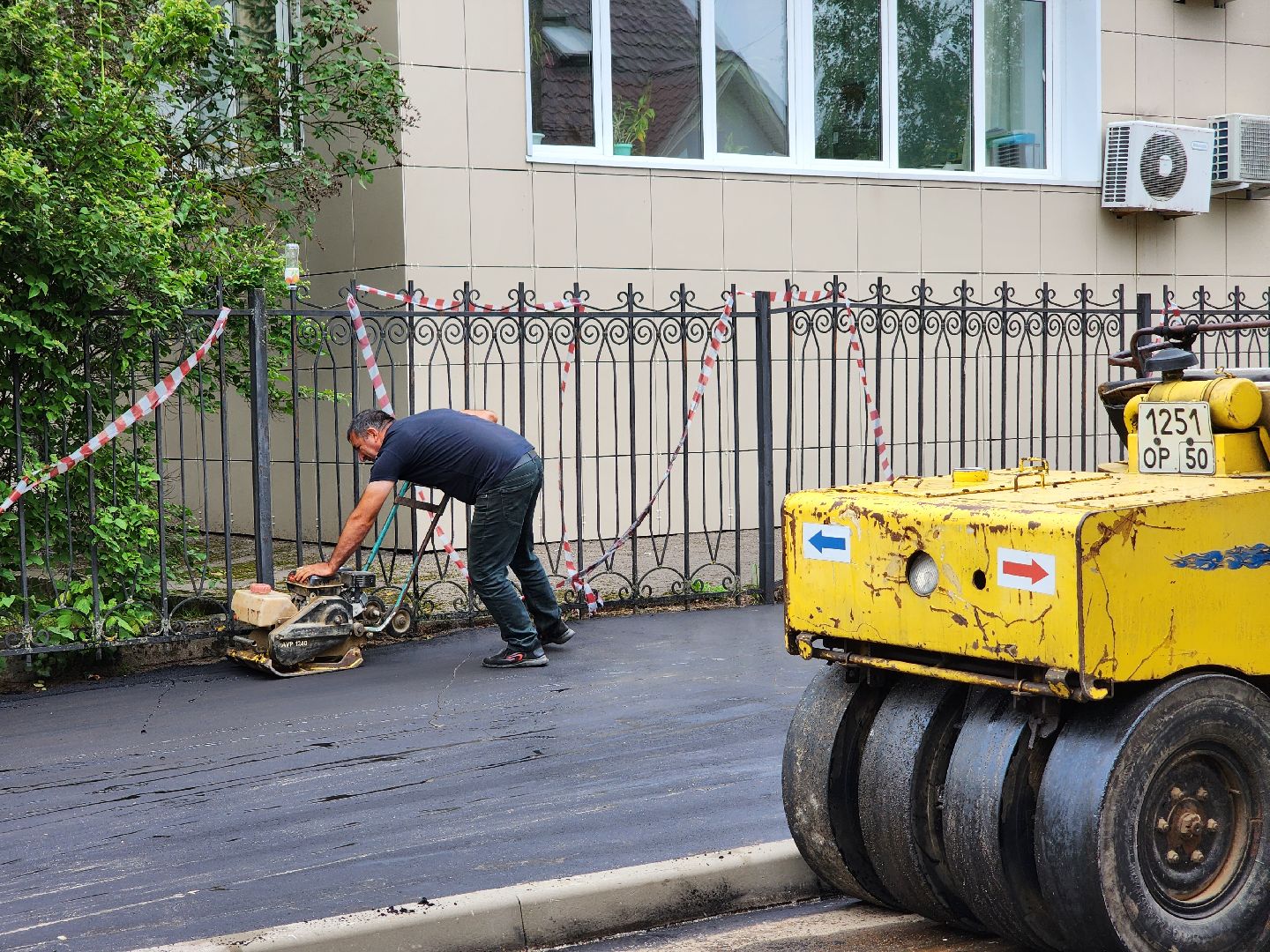 Дубна, Ремонт тротуара, Укладка асфальта, Дороги,