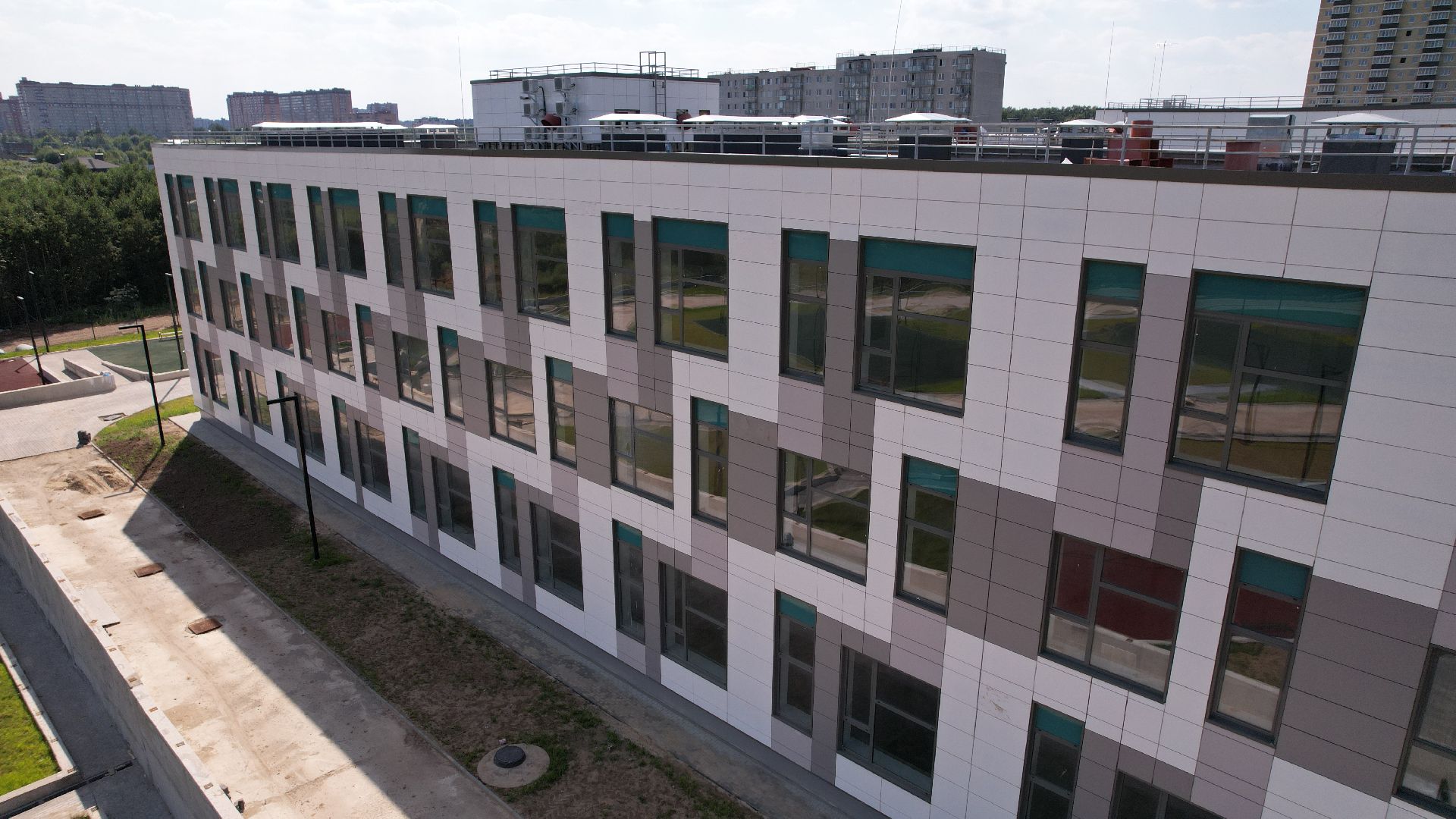 видео с коптера, школа, сергиев посад,