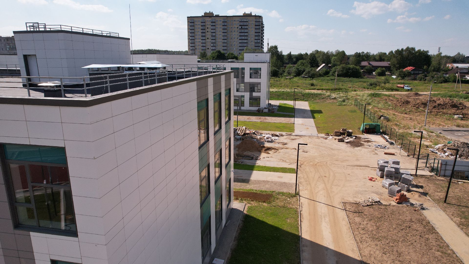 видео с коптера, школа, сергиев посад,