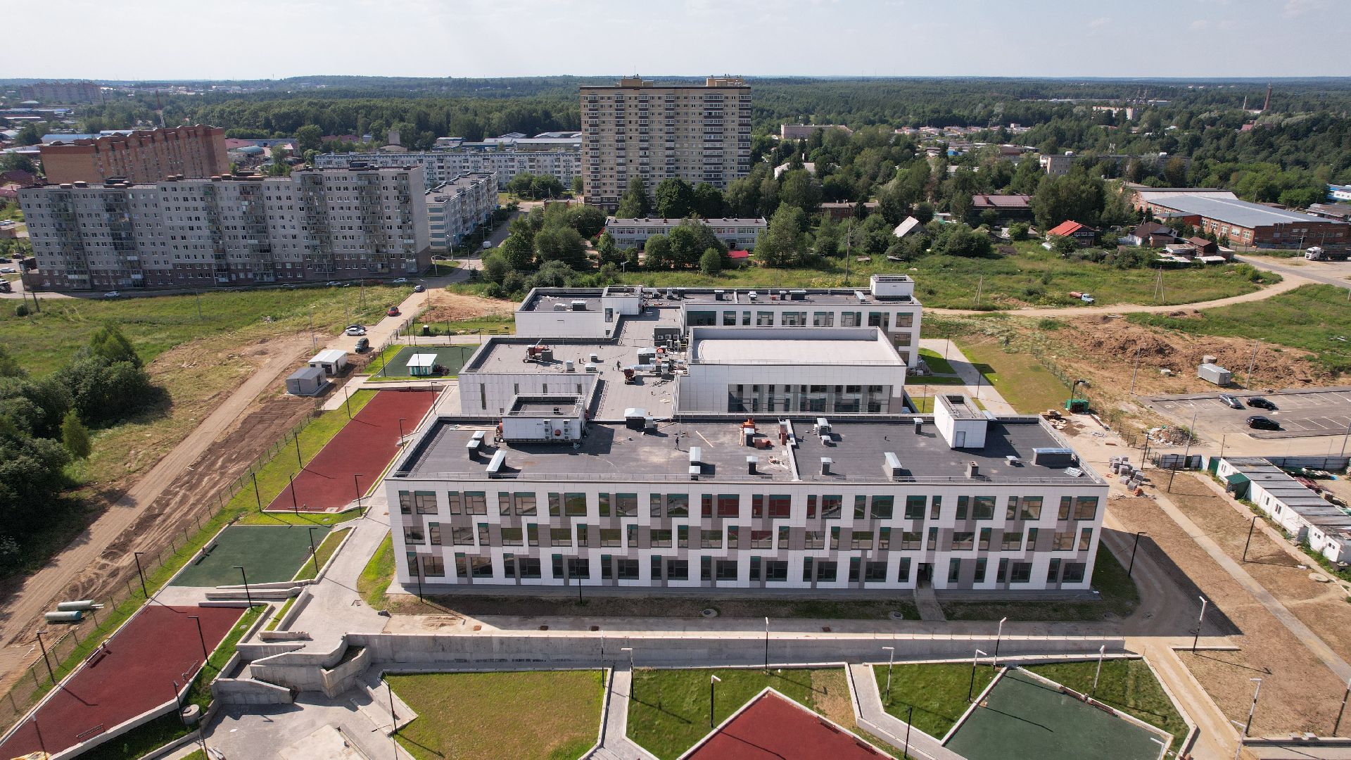 видео с коптера, школа, сергиев посад,