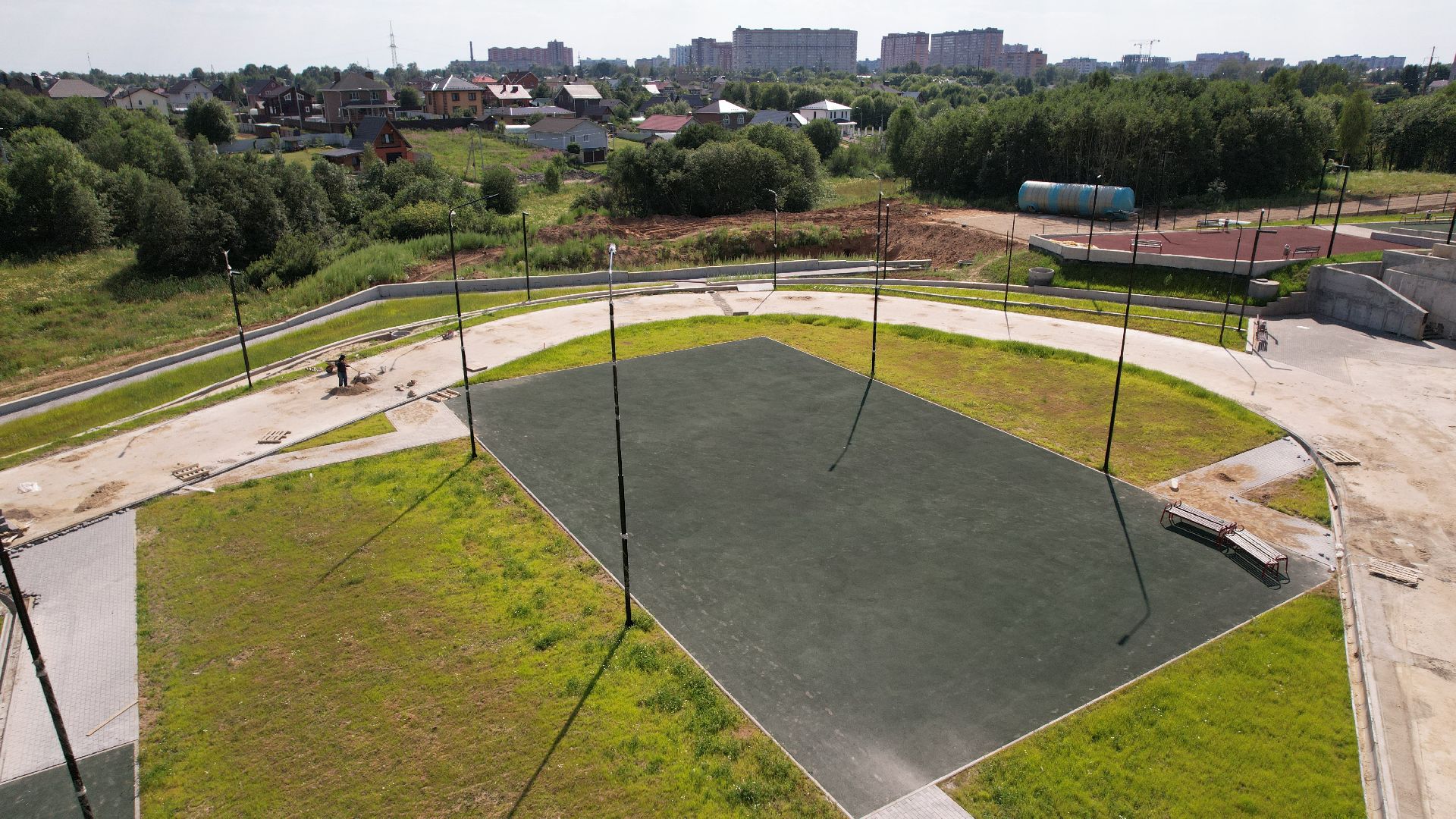 видео с коптера, школа, сергиев посад,