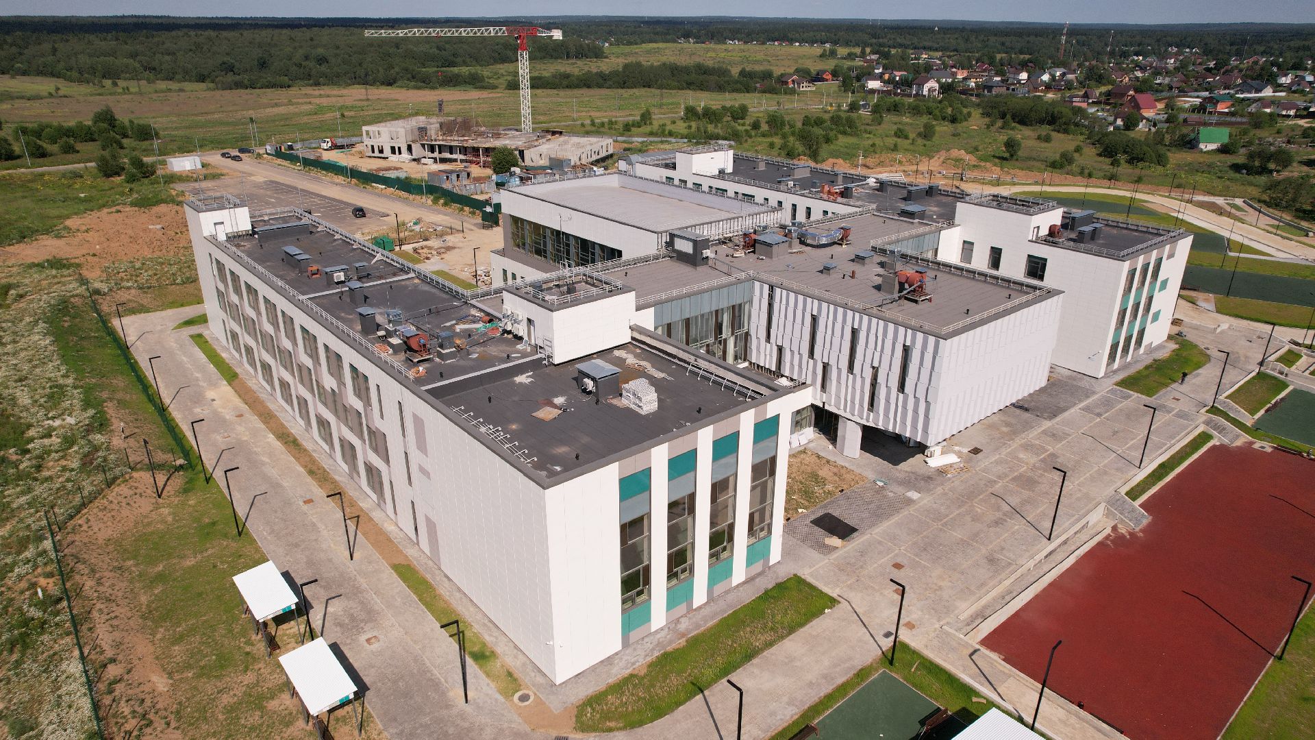 видео с коптера, школа, сергиев посад,