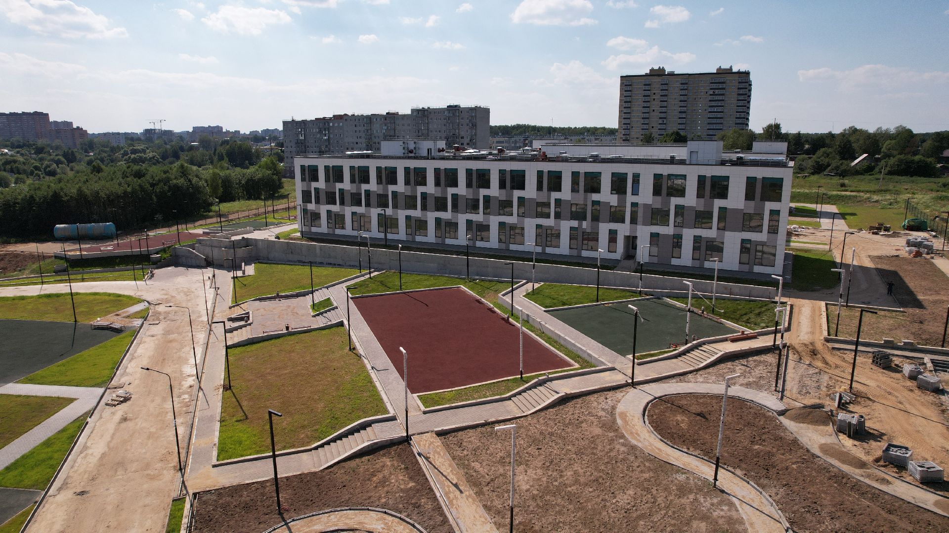 видео с коптера, школа, сергиев посад,