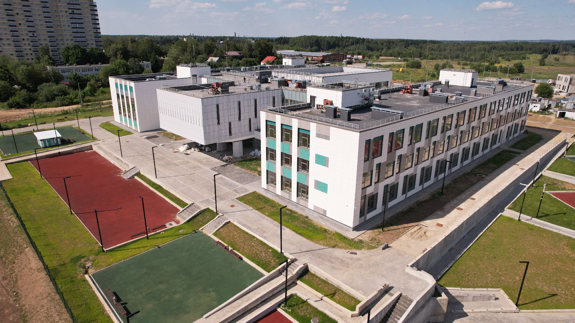 видео с коптера, школа, сергиев посад,