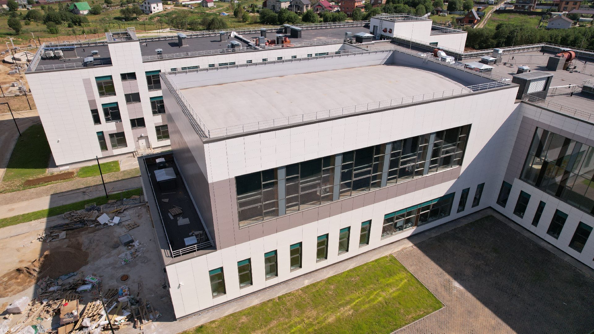 видео с коптера, школа, сергиев посад,