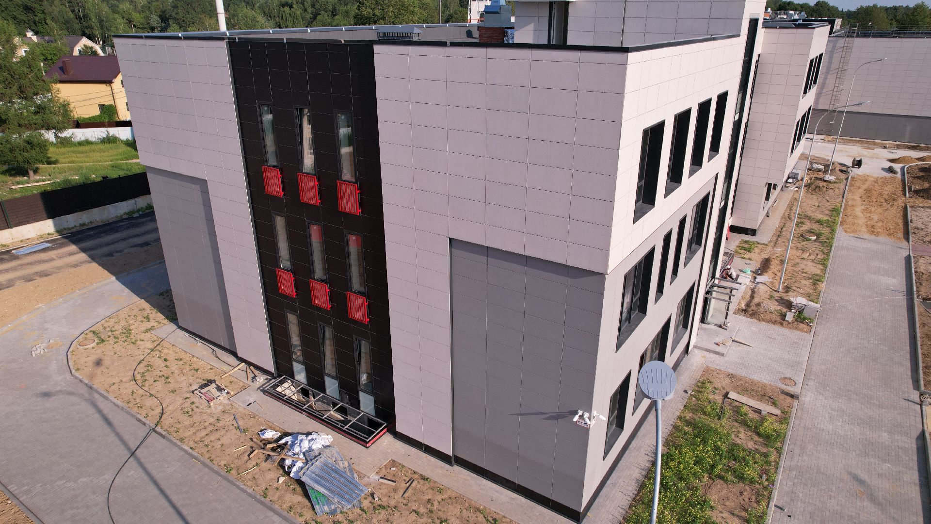 видео с коптера, лицей, школа,