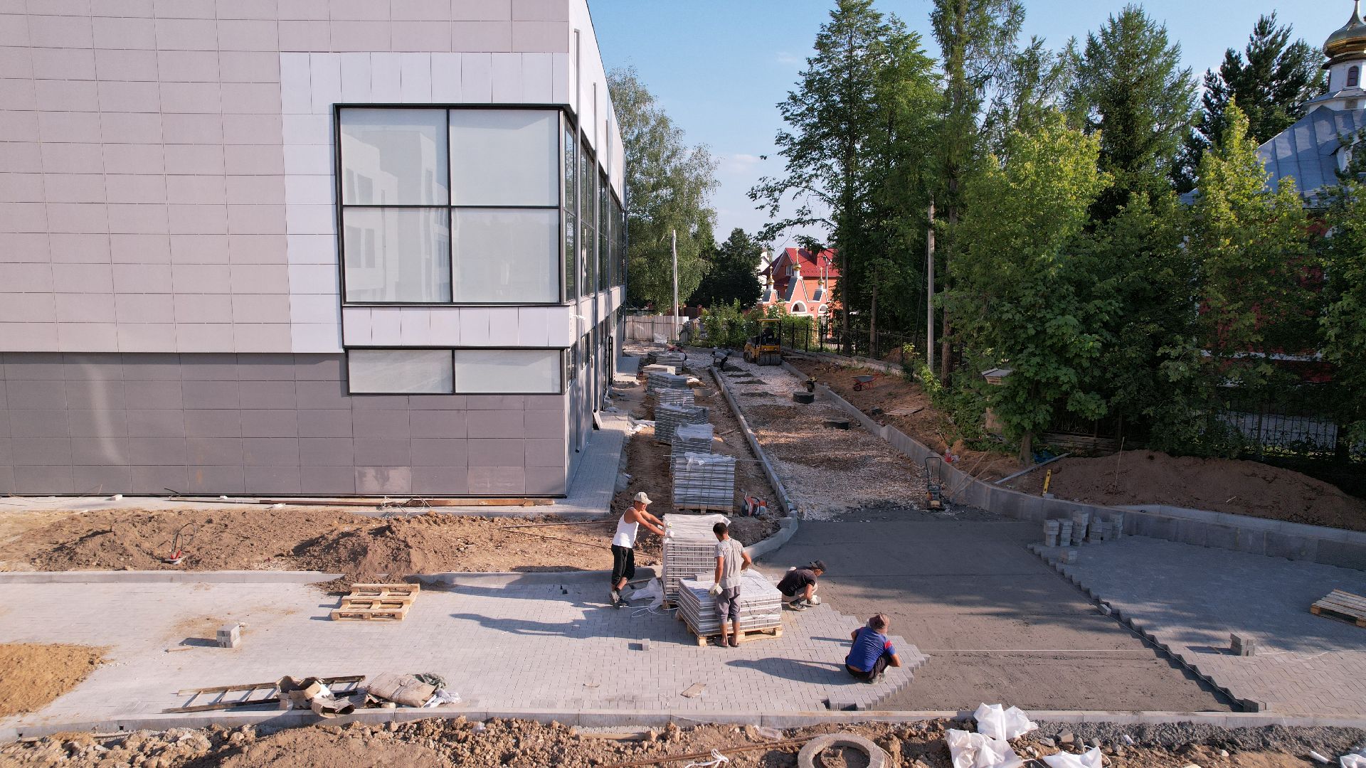 видео с коптера, лицей, школа,