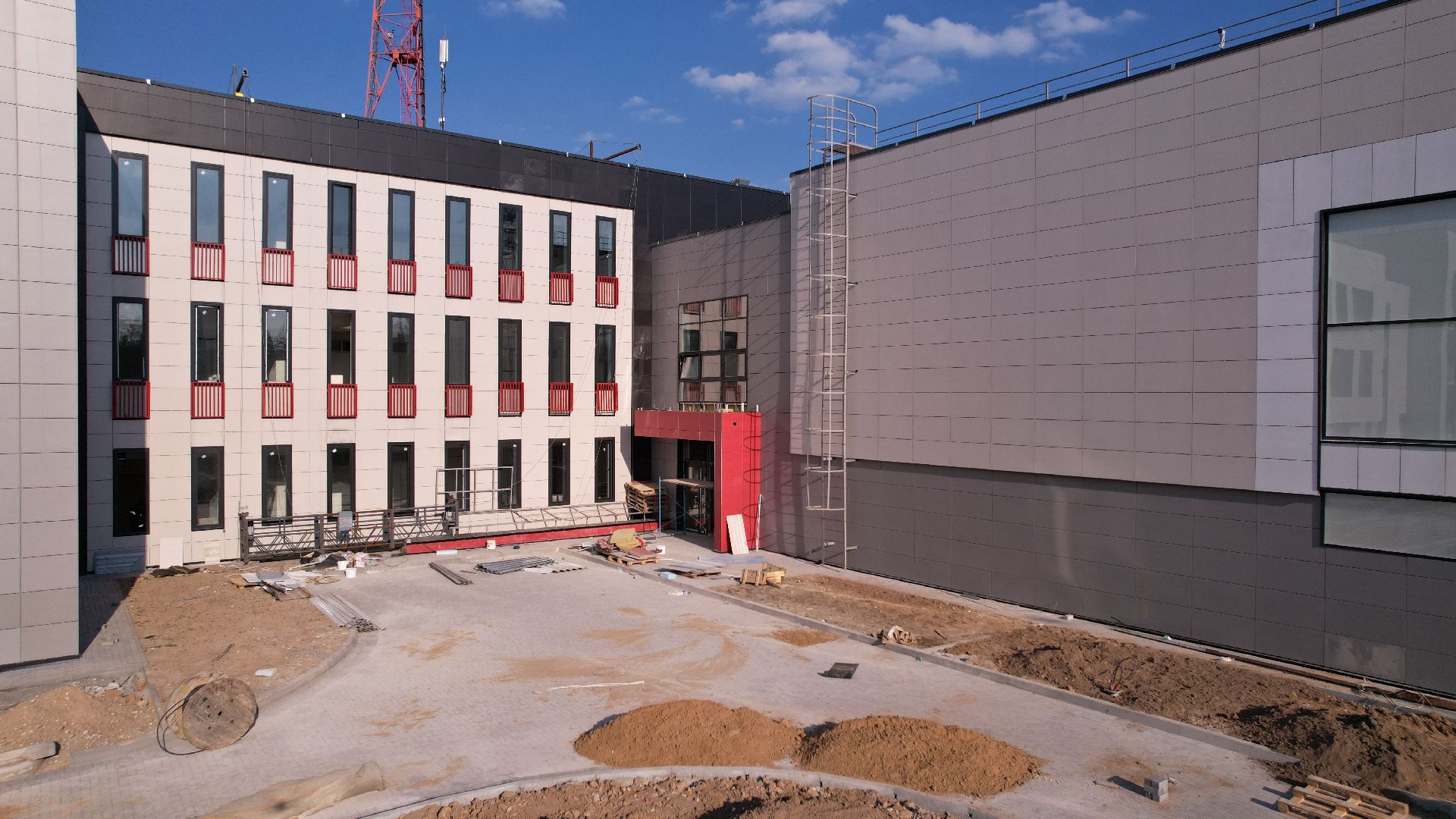 видео с коптера, лицей, школа,