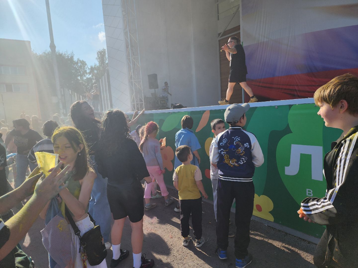 долгопрудный, центральный парк, пенное шоу, краски холи, дети,