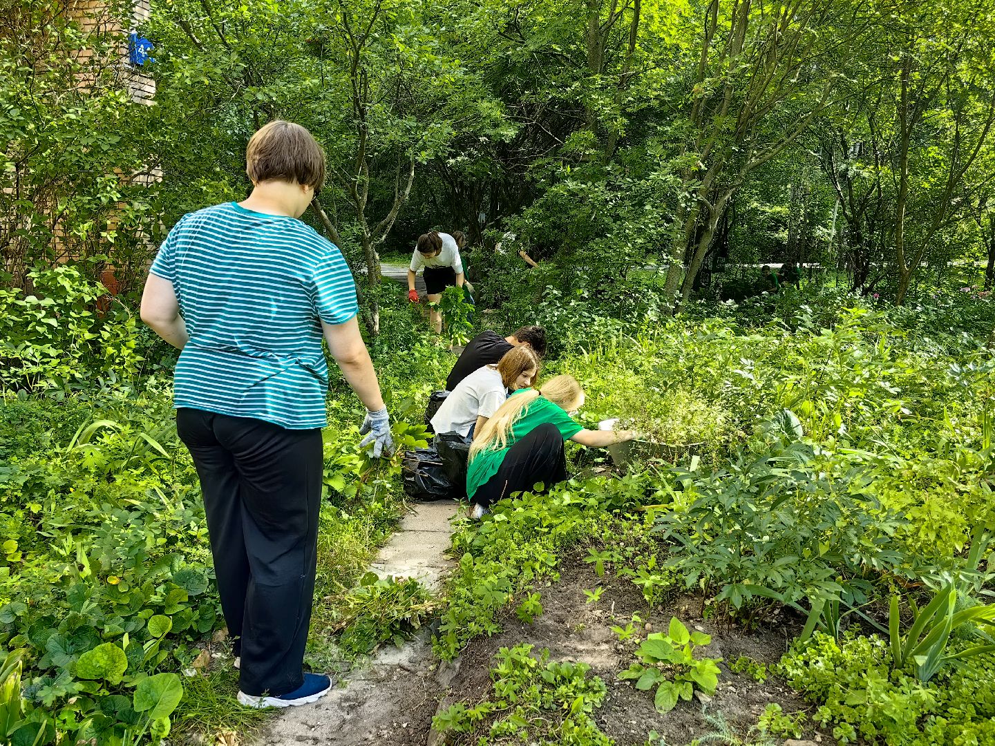 бригада, трудовое лето, благоустровйство, цветники, полив, звездный городок,