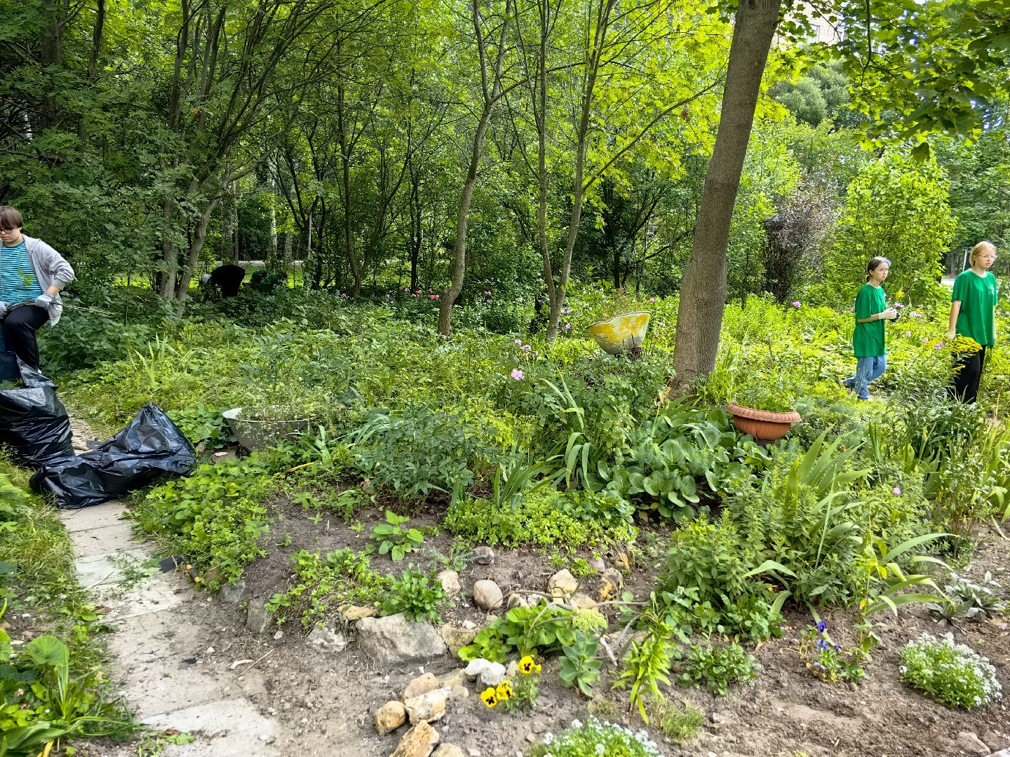 бригада, трудовое лето, благоустровйство, цветники, полив, звездный городок,