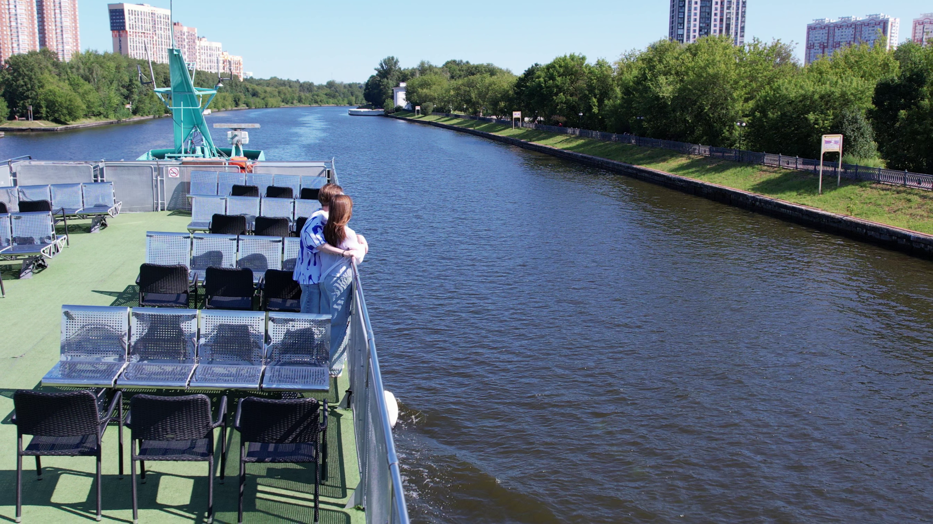 видео с коптера, химки, теплоход,