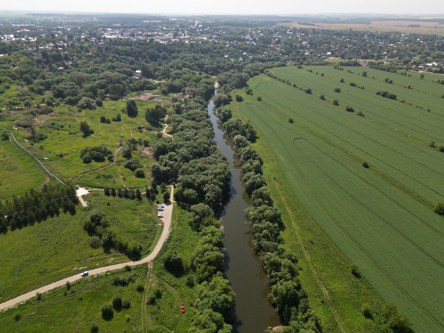 видео с коптера, источник, зарайск,