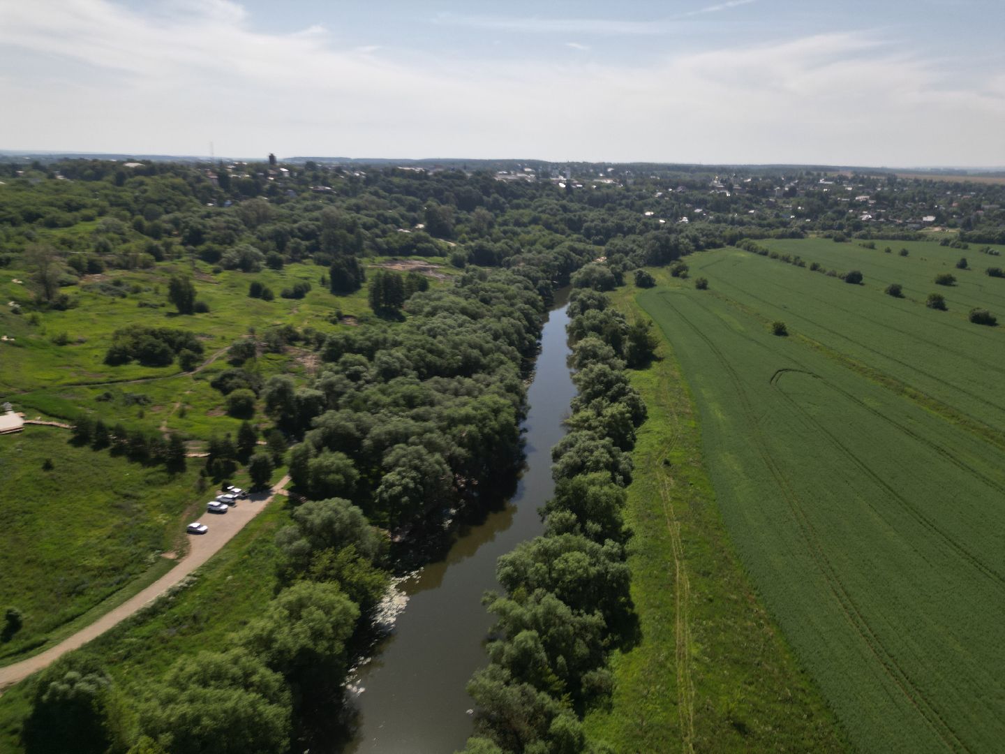 видео с коптера, источник, зарайск,