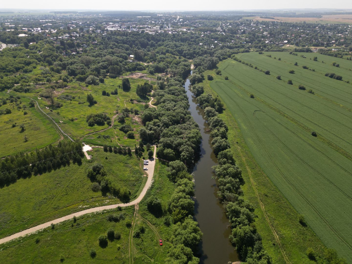 видео с коптера, источник, зарайск,