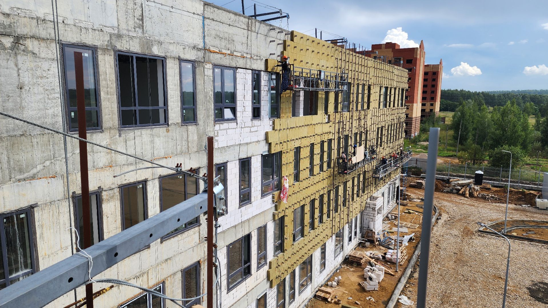 кашира, строительство, новое здание полиции, утепление фасада, благоустройство,