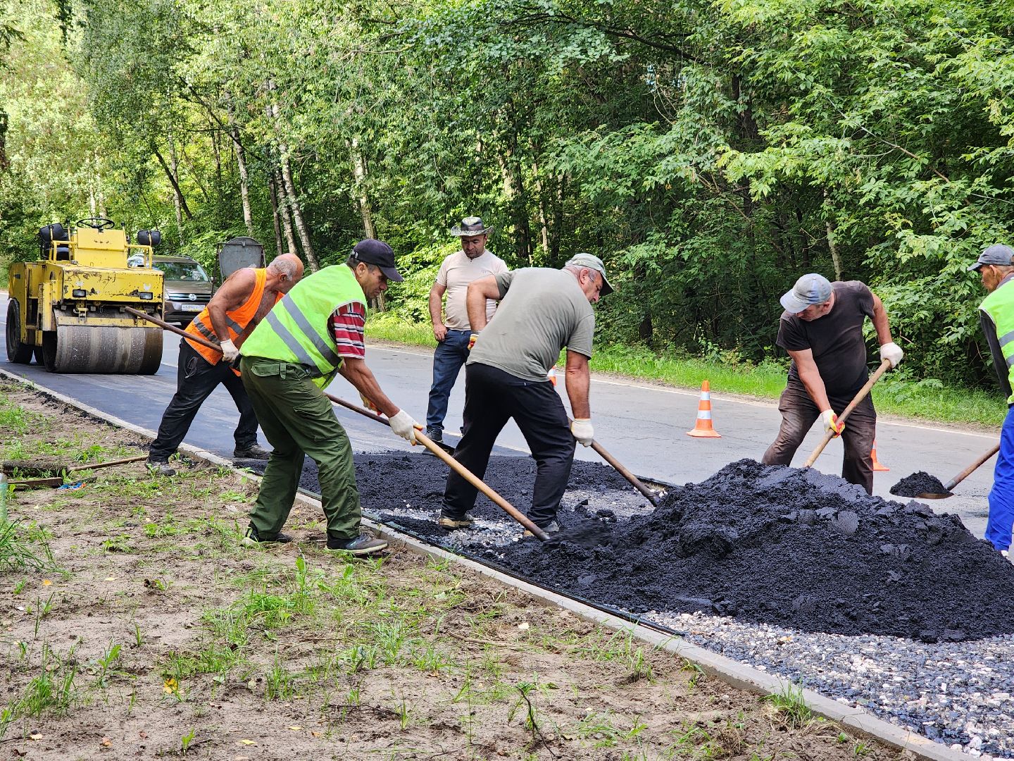 Дубна, Ремонт дороги, Ремонт тротуара, укладка асфальта,