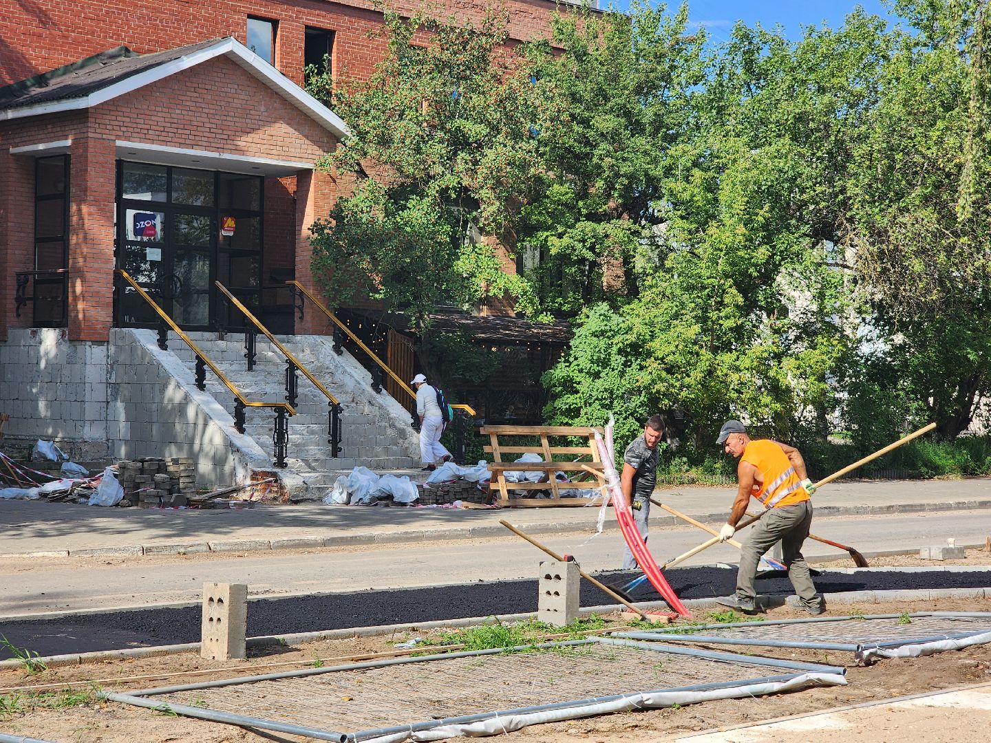 Дубна, Благоустройство, центральная улица, Асфальт, укладка асфальта, Велодорожка,