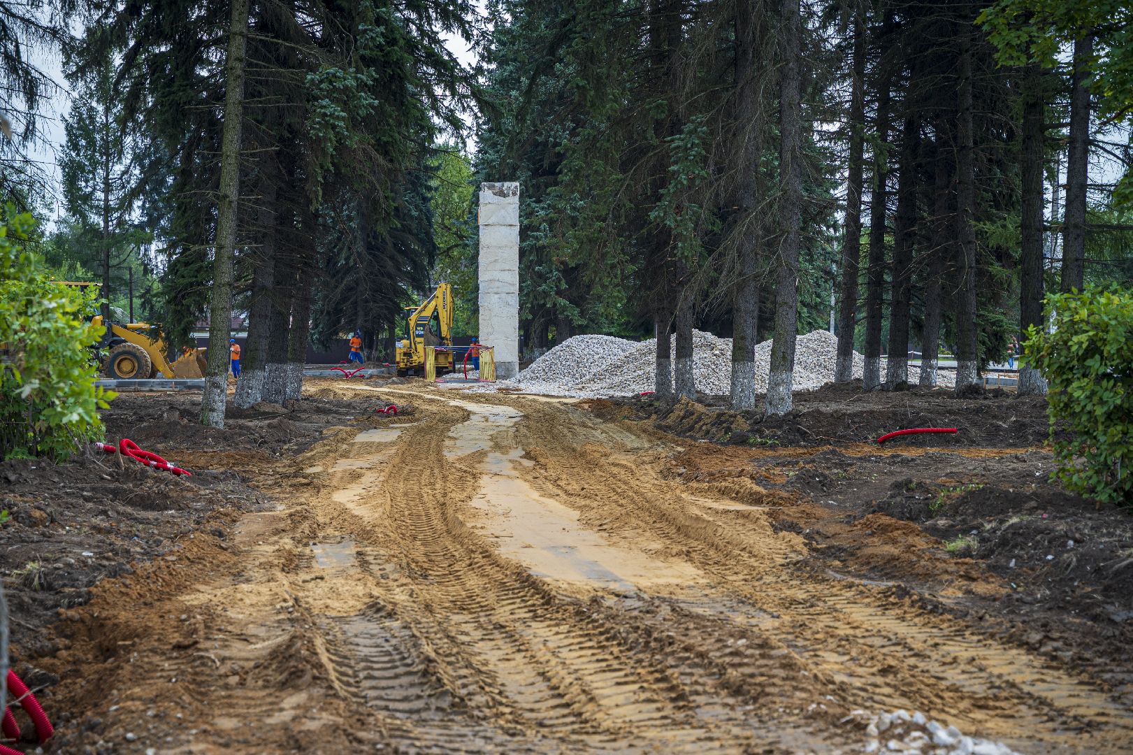благоустройство сквера, Белые Столбы, Домодедово,
