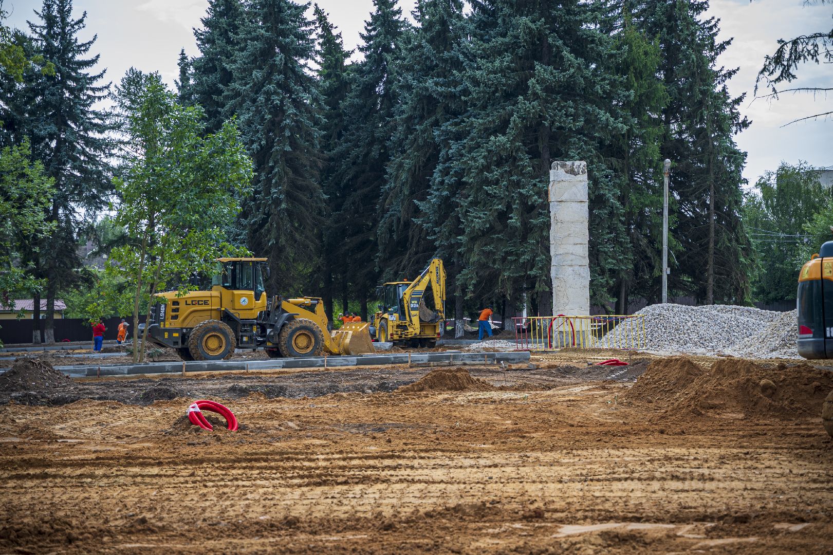 благоустройство сквера, Белые Столбы, Домодедово,
