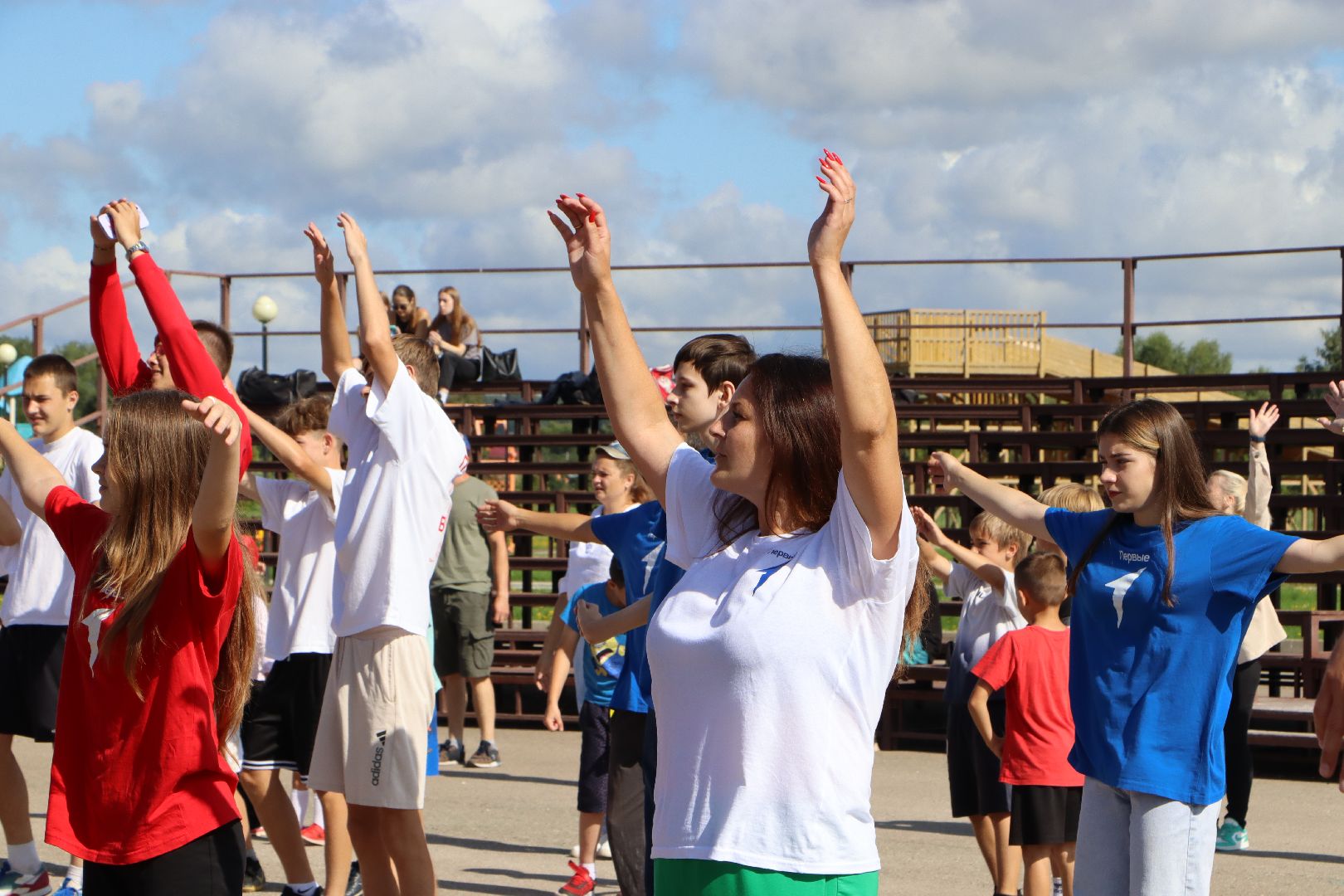 День физкультурника, парк Серебряный, Серебряные Пруды, зарядка,