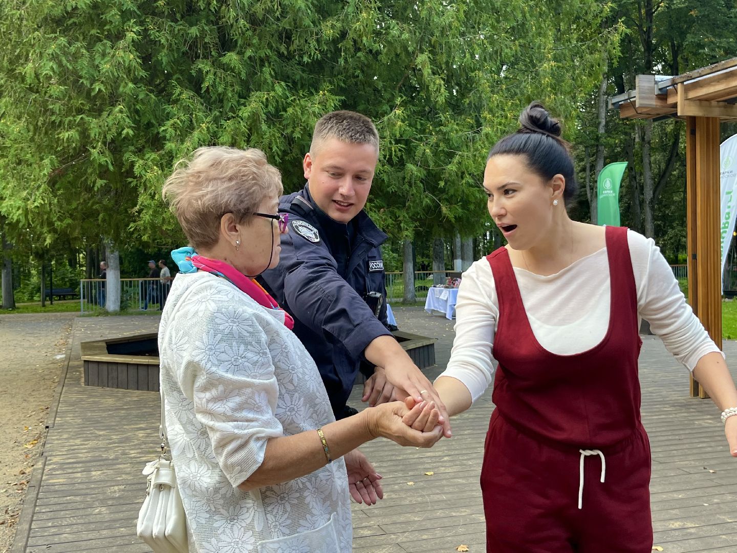 зарядка со стражем порядка, полицейские, движение первых наро-фоминск, центральный парк наро-фоминска,