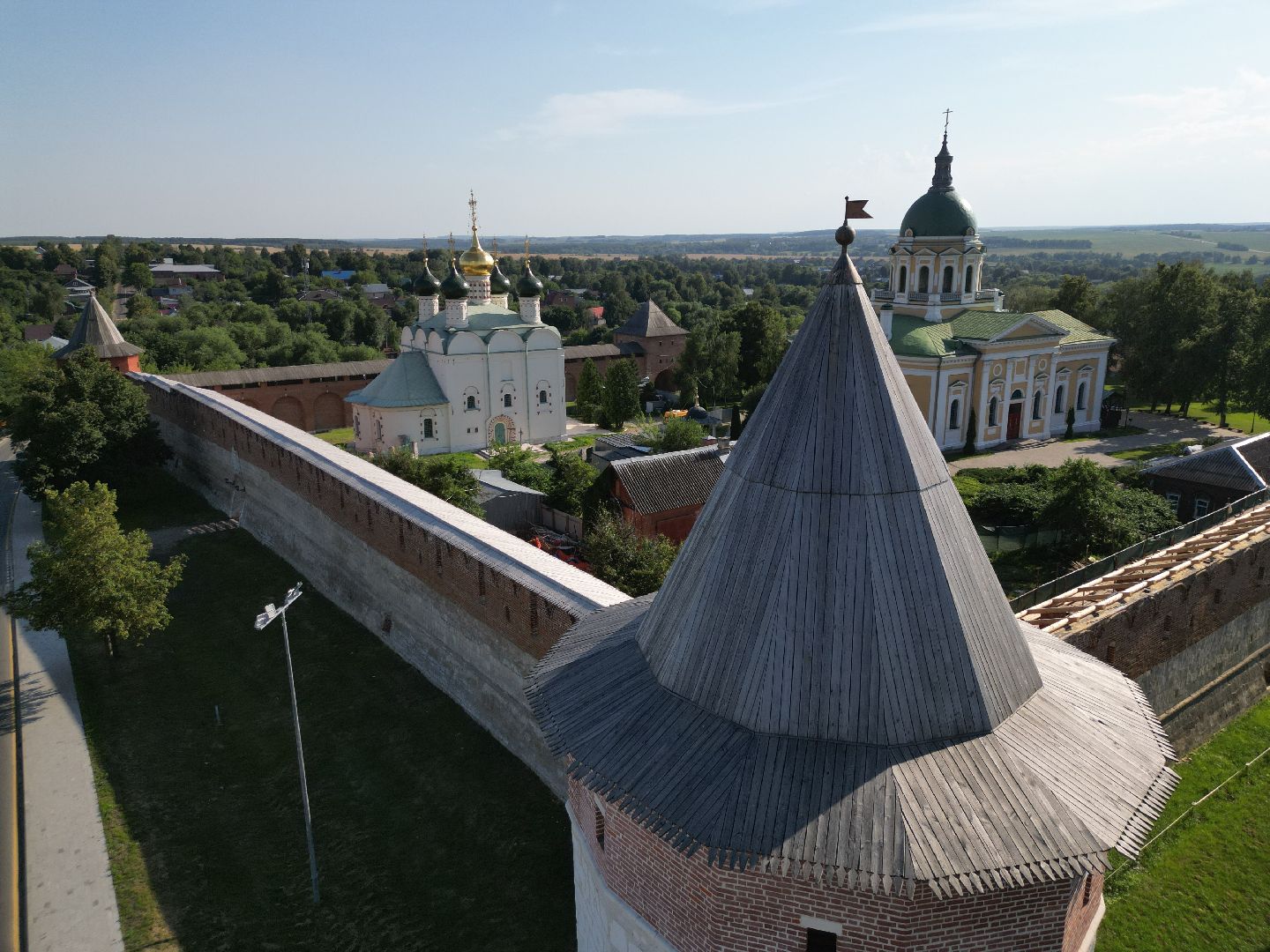 видео с коптера, зарайск, кремль,