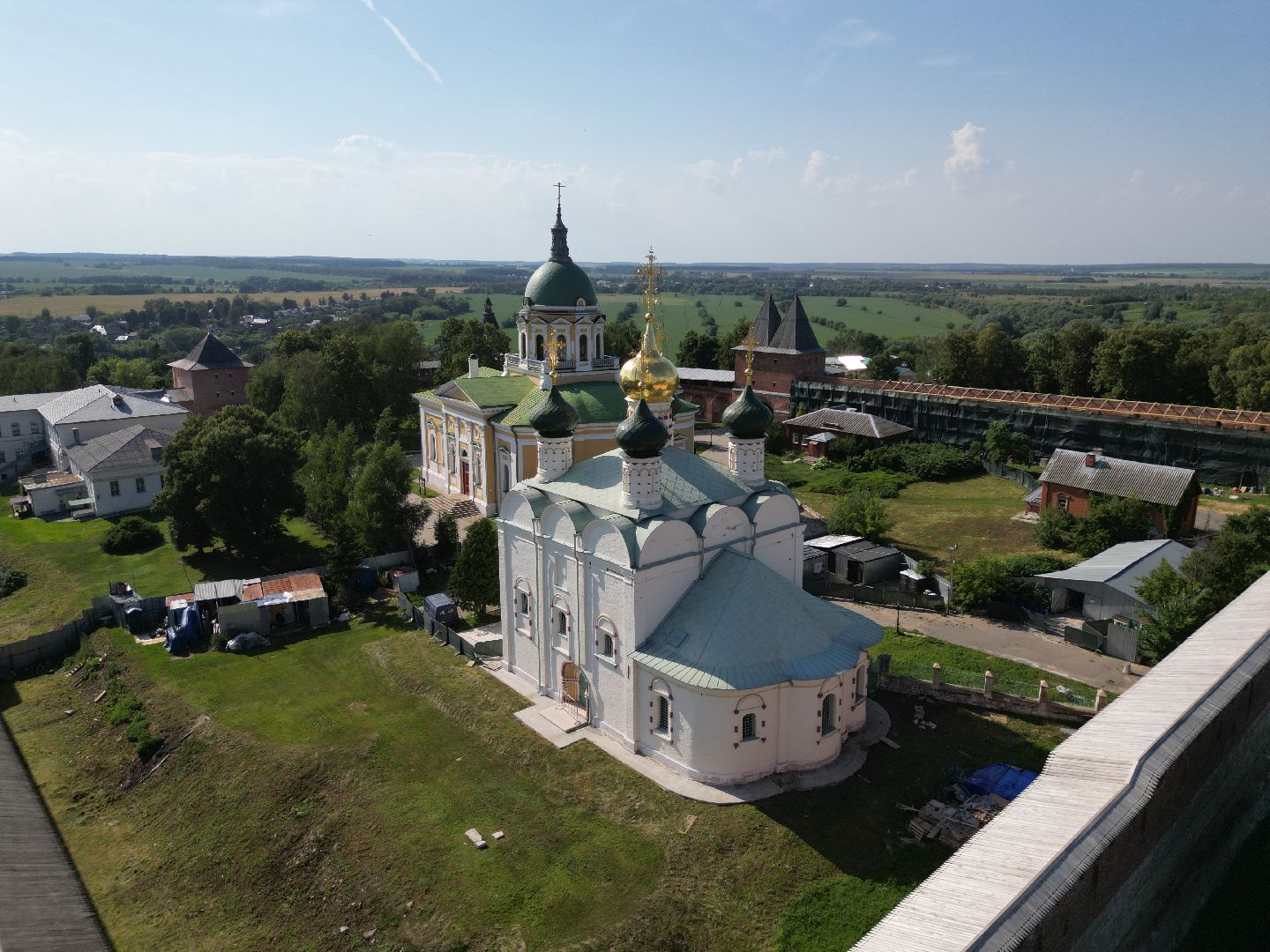 видео с коптера, зарайск, кремль,