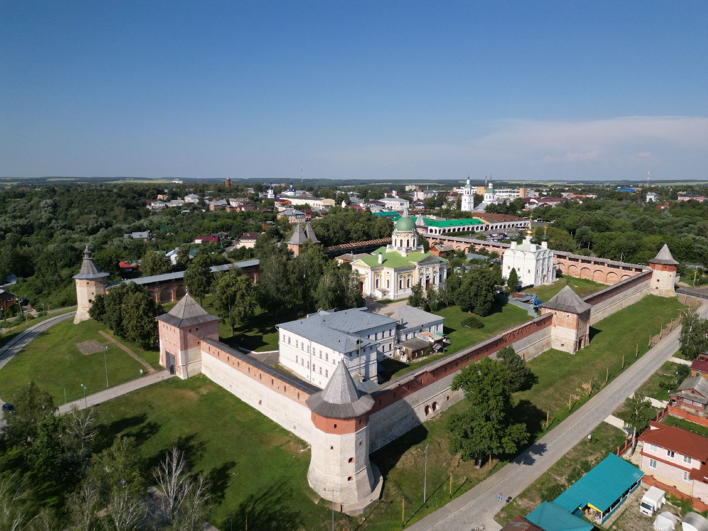 видео с коптера, зарайск, кремль,