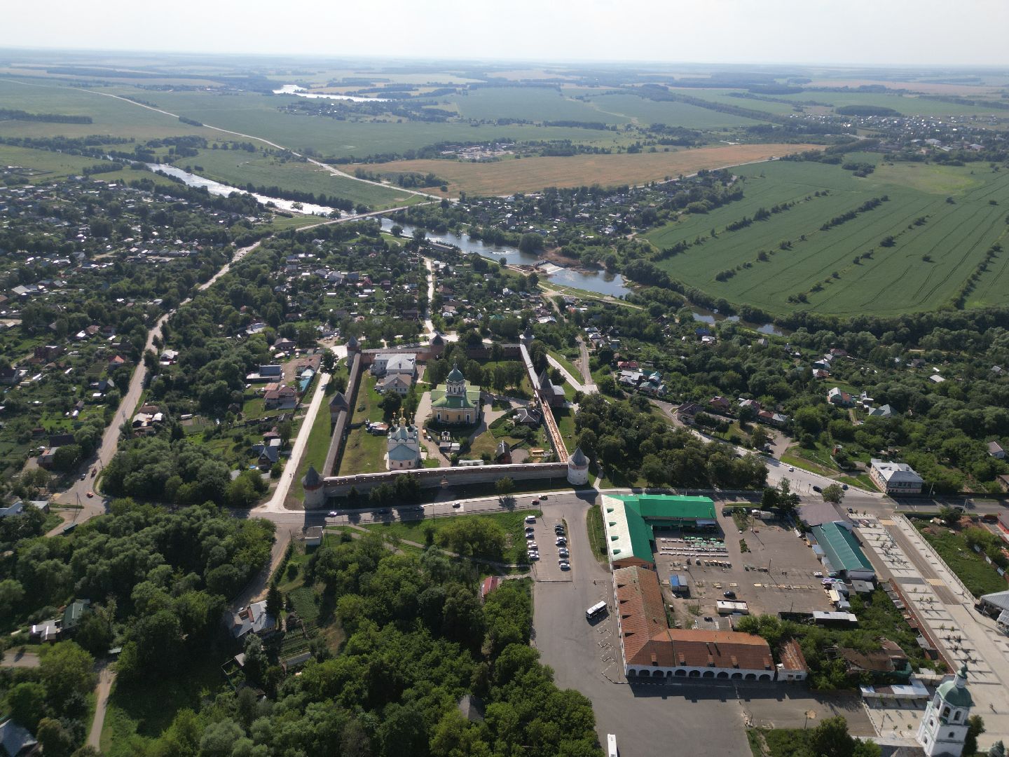 видео с коптера, зарайск, кремль,