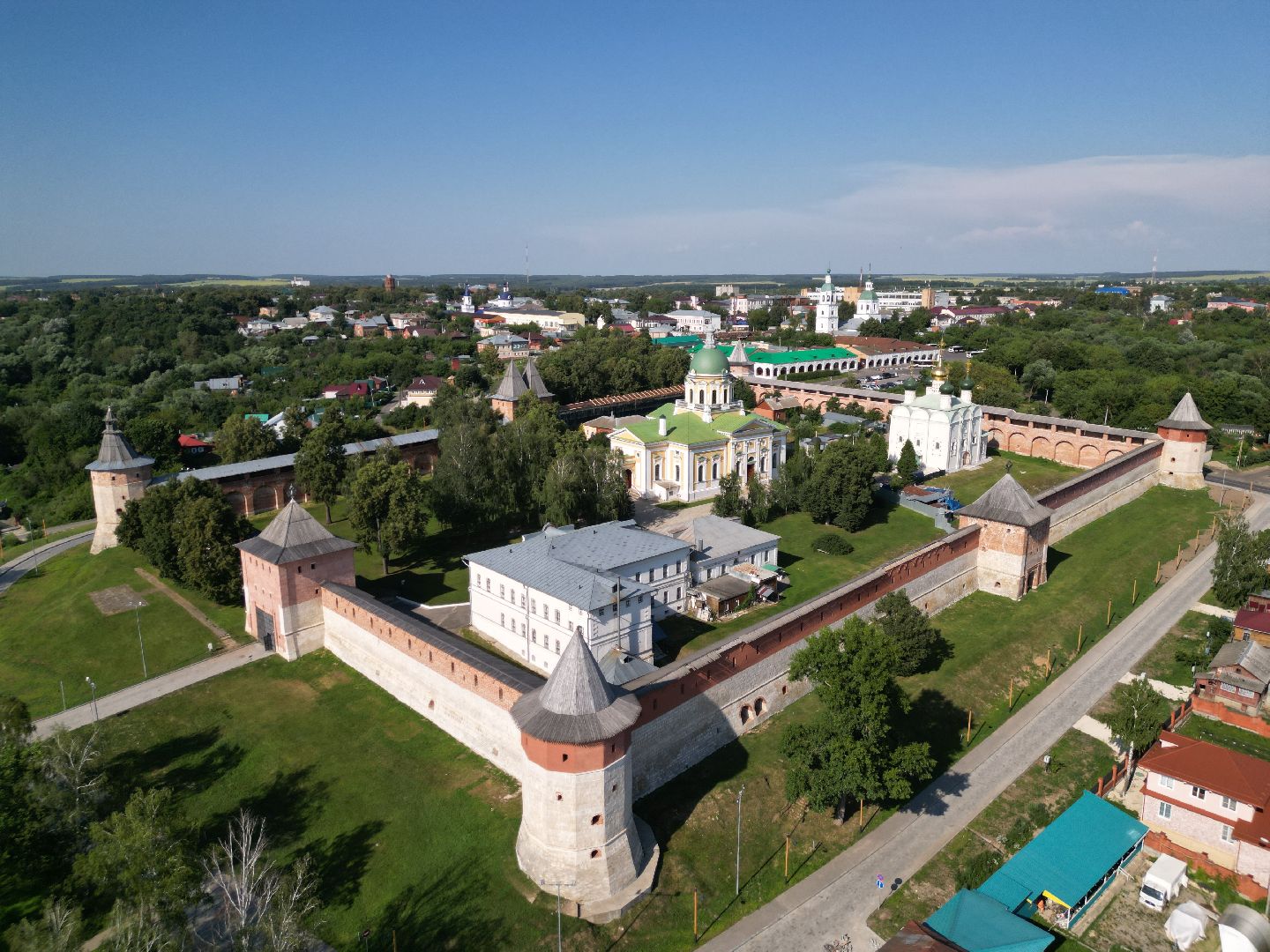 видео с коптера, зарайск, кремль,