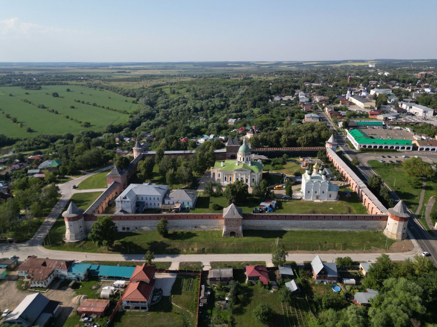 видео с коптера, зарайск, кремль,