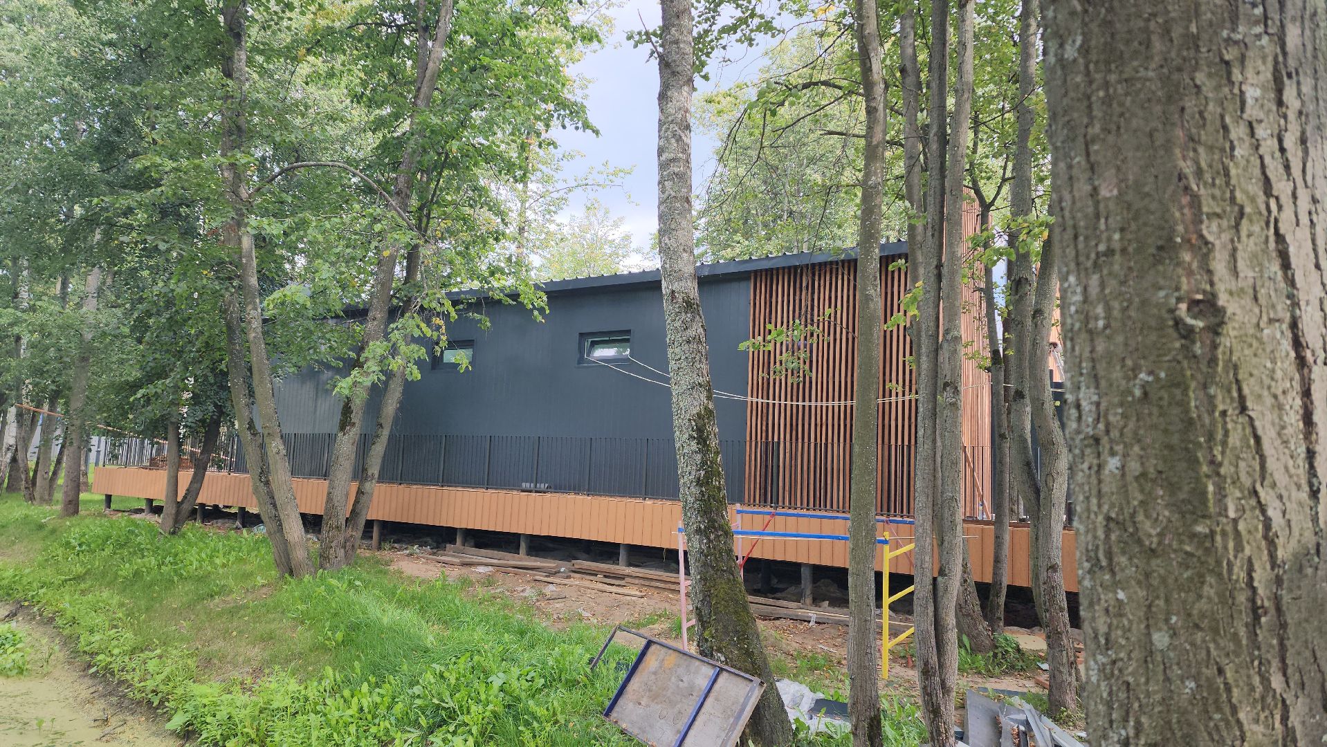 раздевалка, Парк Киово, Лобня, Строительство,