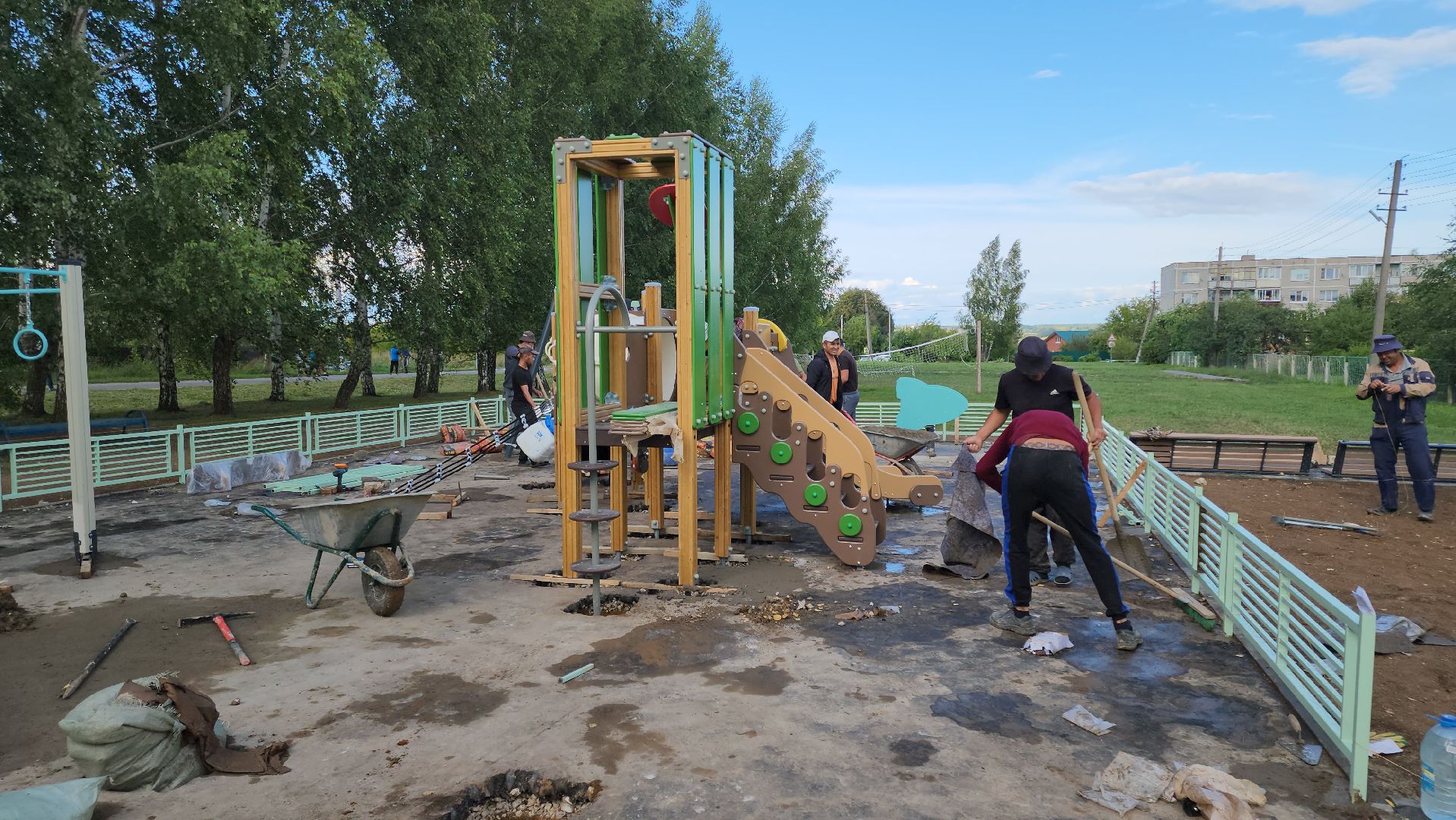 кашира, кокино, новая детская площадка, благоустройство, детский игровой комплекс,