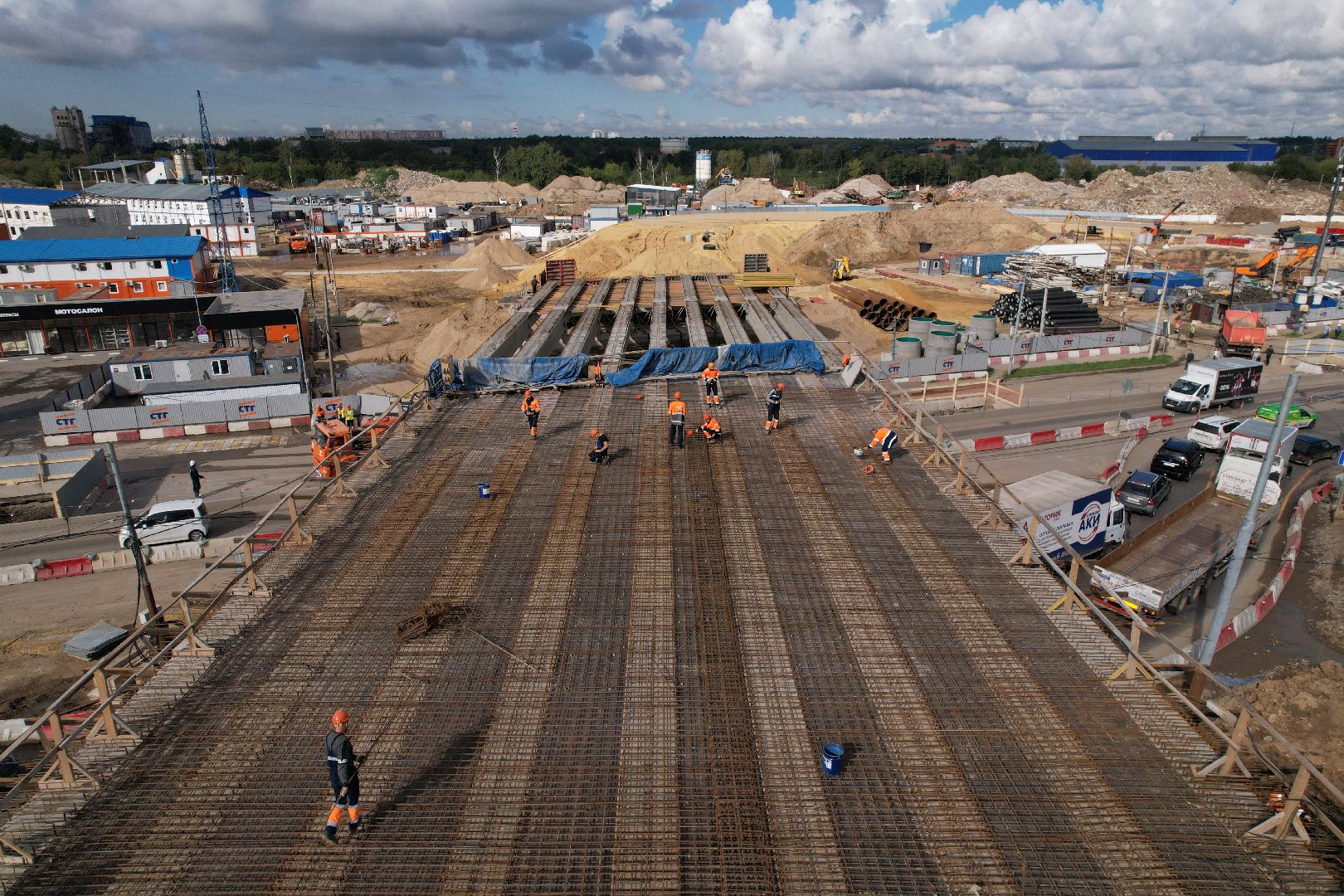видео с коптера, каширское шоссе, реконструкция, строительство, дороги,