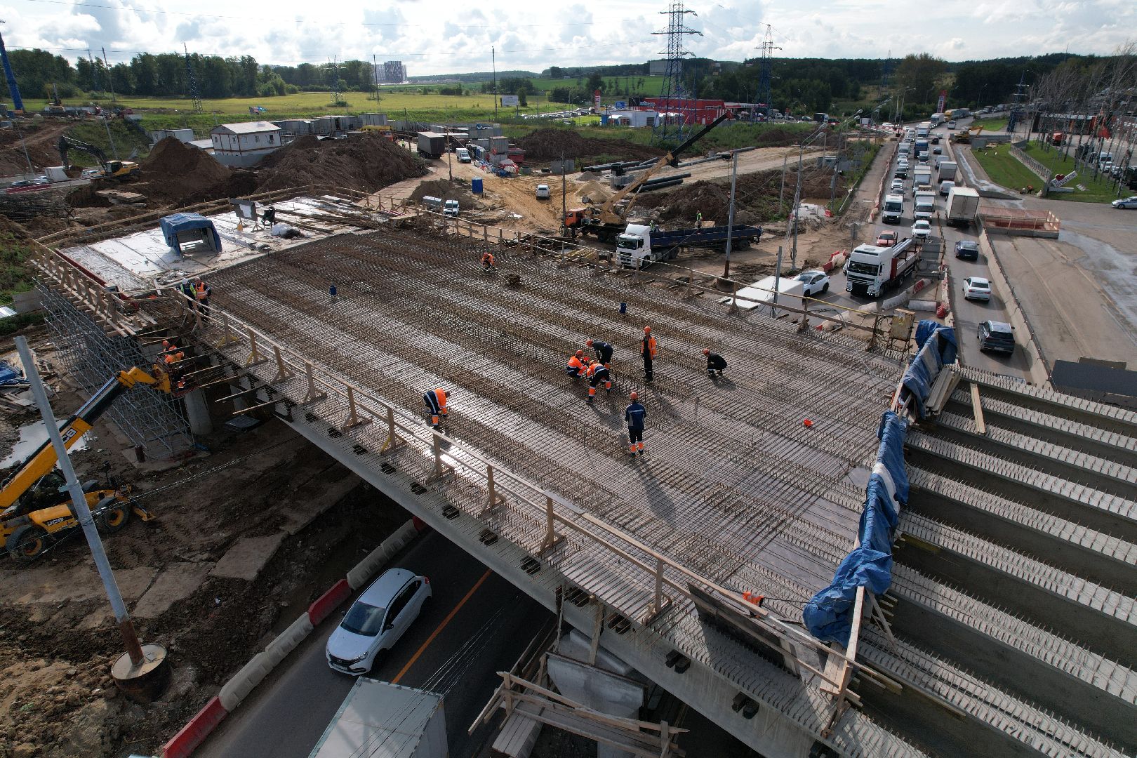 видео с коптера, каширское шоссе, реконструкция, строительство, дороги,