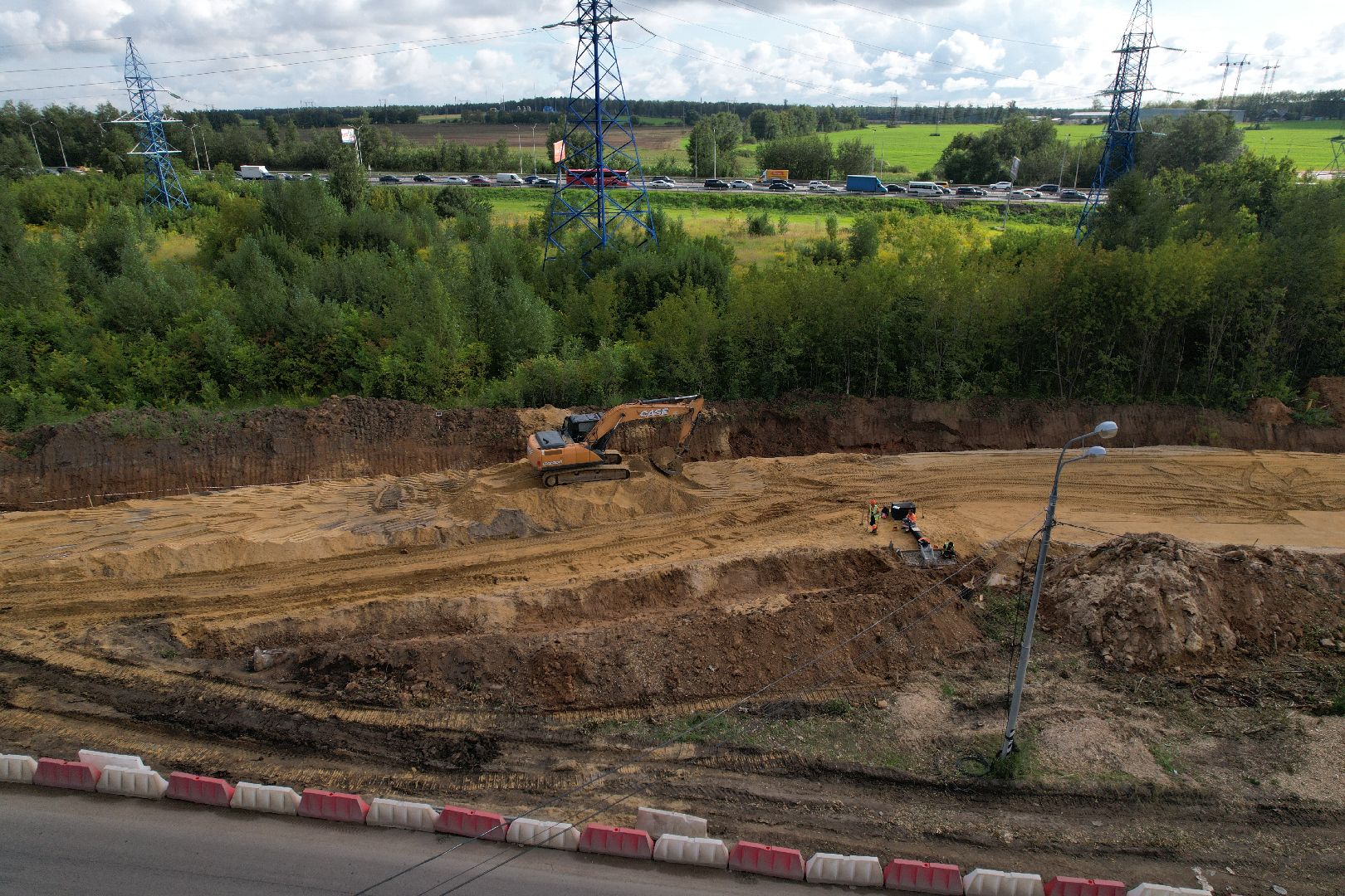 видео с коптера, каширское шоссе, реконструкция, строительство, дороги,