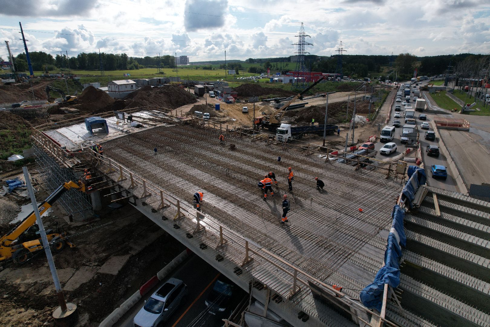 видео с коптера, каширское шоссе, реконструкция, строительство, дороги,