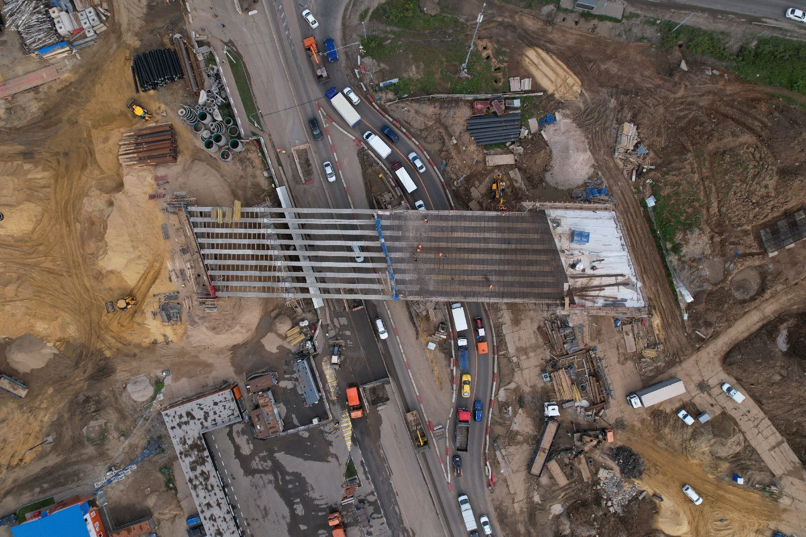 видео с коптера, каширское шоссе, реконструкция, строительство, дороги,